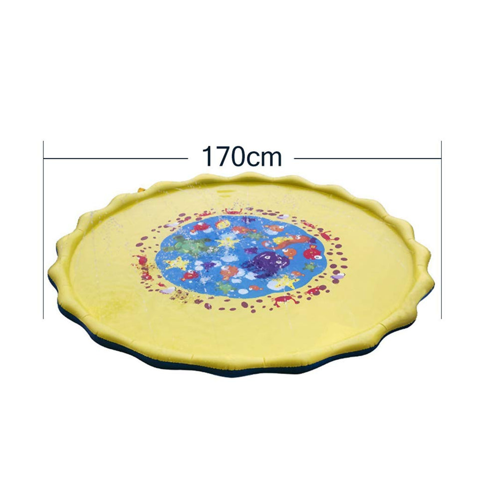 LIJUEZL Estera de rociado de rociadores de Agua de 170 cm, Césped de Juegos para niños Juguete de espray de Agua Inflable de PVC para bebé Actividad de diversión en la Playa