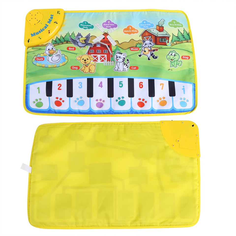 Asixx Alfombra Musical para Bebé, Alfombra de Piano, Juego de Alfombrilla, de Plástico Y Tela, Cinco Modos, Regalo para Bebé Y Los Niños