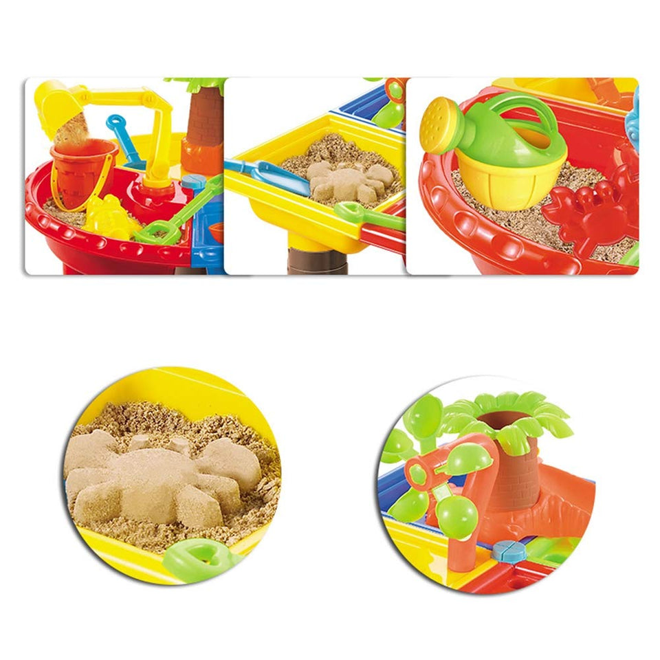 Juego De Juguetes para La Mesa De Playa para NiñOs, Juego De Piscina De Arena Grande Ensamblado Juego para Bebé Dragado con Agua para Jugar InteraccióN para Los NiñOs En Vacaciones