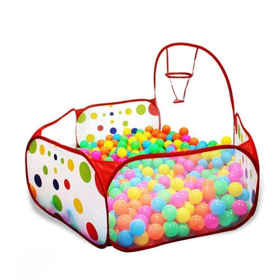 Jasonwell Interiores Casas Jardin niños Casas para niños con aro de Baloncesto y Bolsa de Almacenamiento con Cremallera para los niños 4 Ft / 120CM (Bolas no está Incluidas)