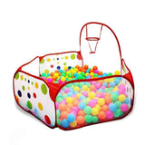Jasonwell Interiores Casas Jardin niños Casas para niños con aro de Baloncesto y Bolsa de Almacenamiento con Cremallera para los niños 4 Ft / 120CM (Bolas no está Incluidas)
