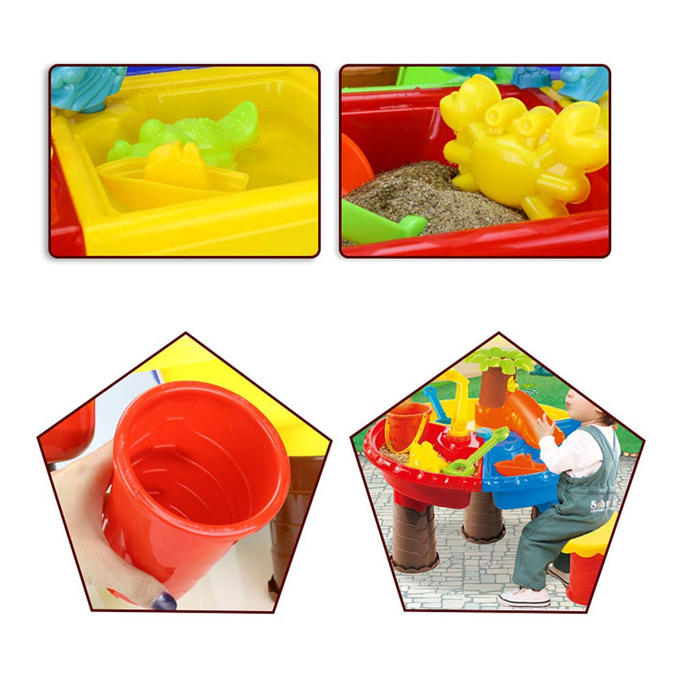 Juego De Juguetes para La Mesa De Playa para NiñOs, Juego De Piscina De Arena Grande Ensamblado Juego para Bebé Dragado con Agua para Jugar InteraccióN para Los NiñOs En Vacaciones