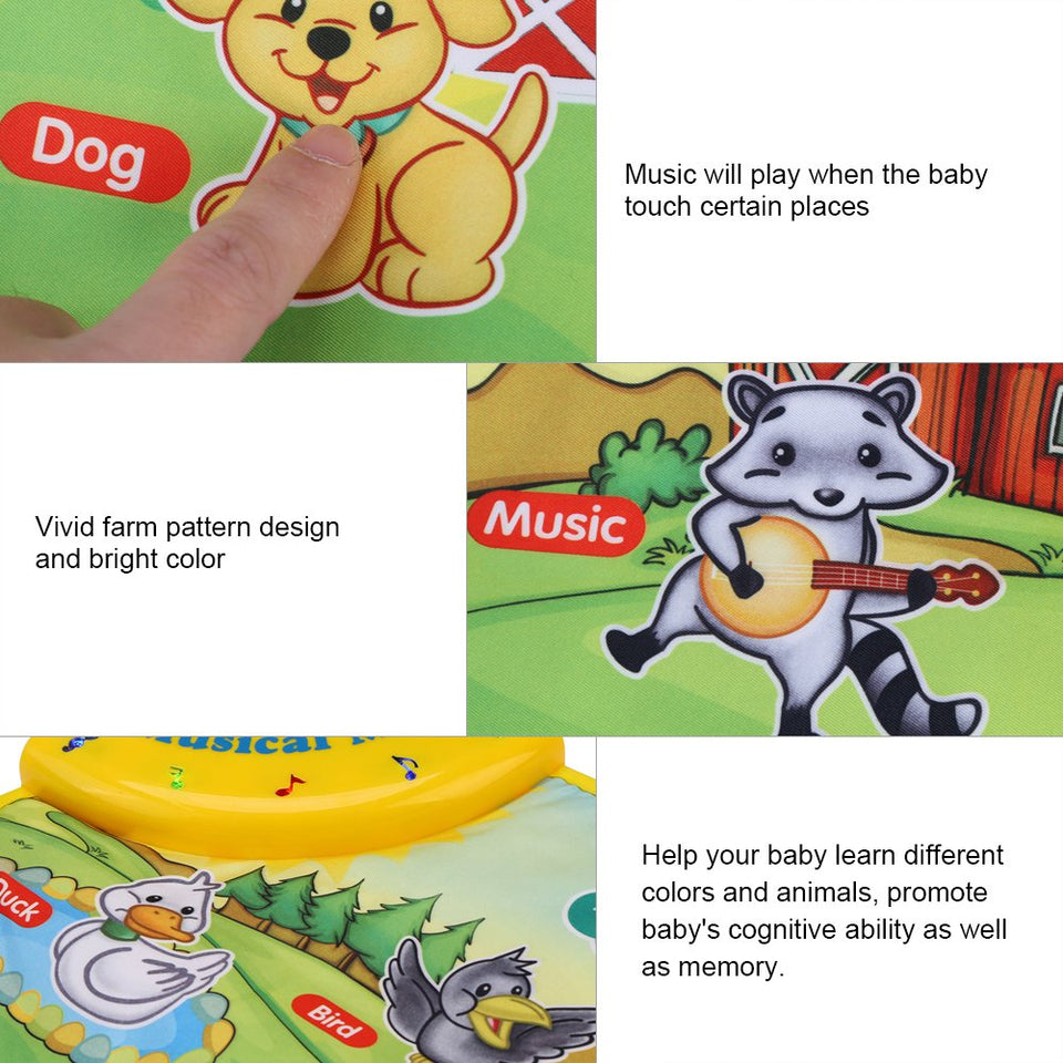 Asixx Alfombra Musical para Bebé, Alfombra de Piano, Juego de Alfombrilla, de Plástico Y Tela, Cinco Modos, Regalo para Bebé Y Los Niños
