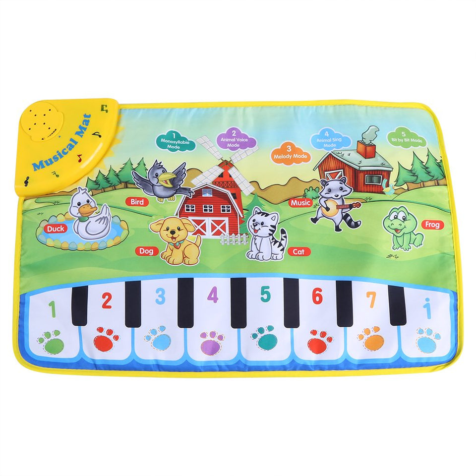 Asixx Alfombra Musical para Bebé, Alfombra de Piano, Juego de Alfombrilla, de Plástico Y Tela, Cinco Modos, Regalo para Bebé Y Los Niños