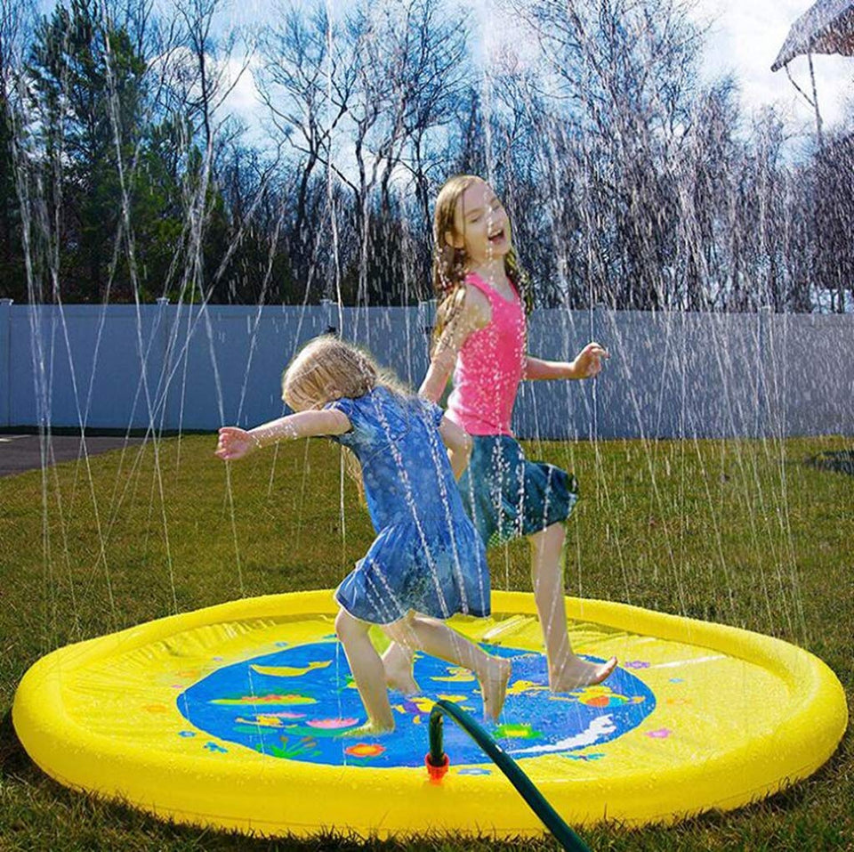 LIJUEZL Estera de rociado de rociadores de Agua de 170 cm, Césped de Juegos para niños Juguete de espray de Agua Inflable de PVC para bebé Actividad de diversión en la Playa