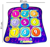 TAPETE DE BAILE touch con música, luces, números y diferentes retos en donde aprendes a bailar de forma didáctica y divertida con pies y manos / 91x89cm / Hace del baile un juego didáctico para niños, niñas y bebes. Dancing playmat