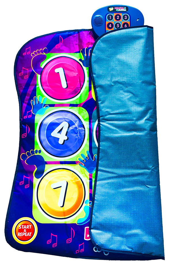 TAPETE DE BAILE touch con música, luces, números y diferentes retos en donde aprendes a bailar de forma didáctica y divertida con pies y manos / 91x89cm / Hace del baile un juego didáctico para niños, niñas y bebes. Dancing playmat